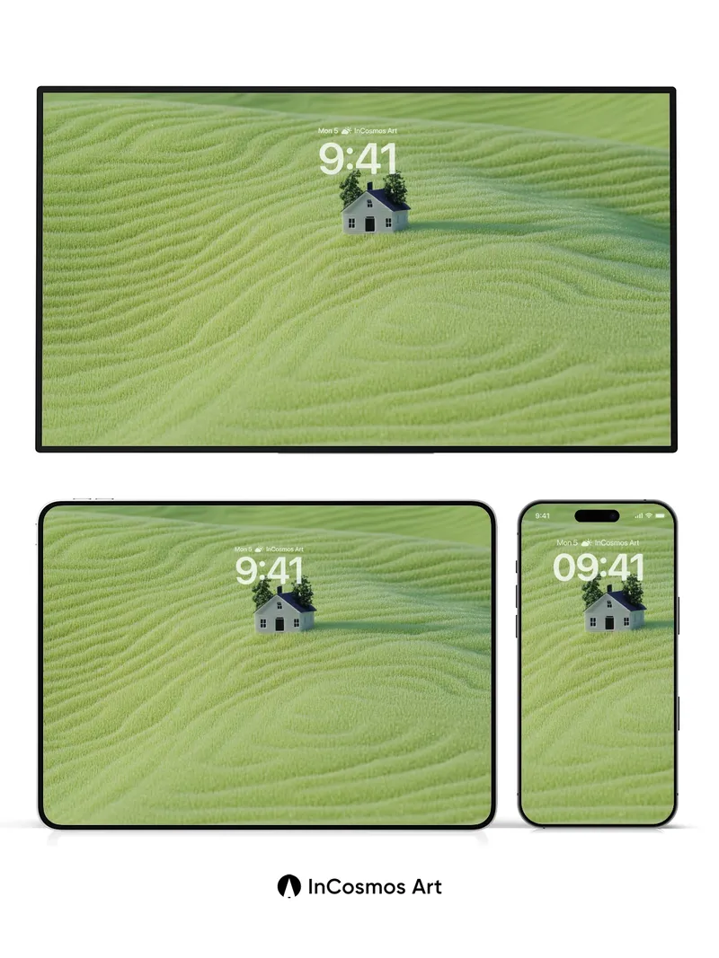 Serene Ridge Wallpaper with Tiny House