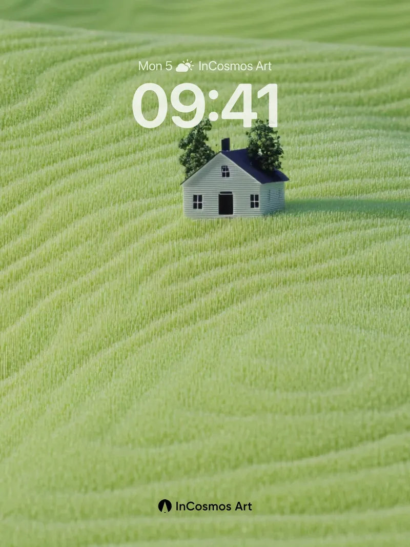 Serene Ridge Wallpaper with Tiny House