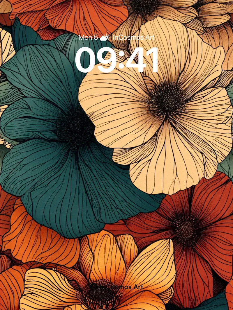 Velvet Bloom Wallpaper with Inked Petals wallpaper for iPhone, iPad & Mac