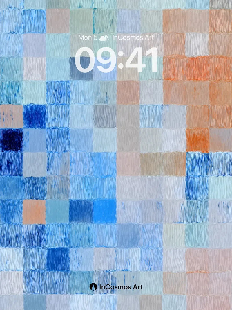 Soft Grid Harmony Wallpaper in Pastel Hues wallpaper for iPhone, iPad & Mac