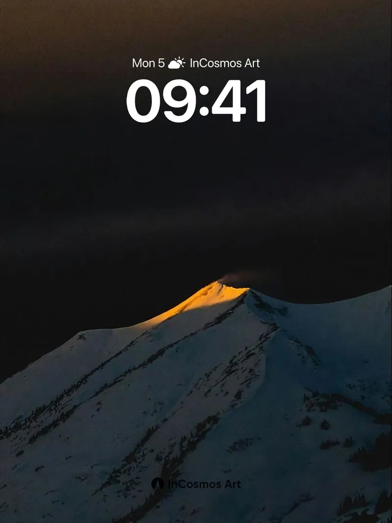 Golden Crown Wallpaper with Shadowed Peaks