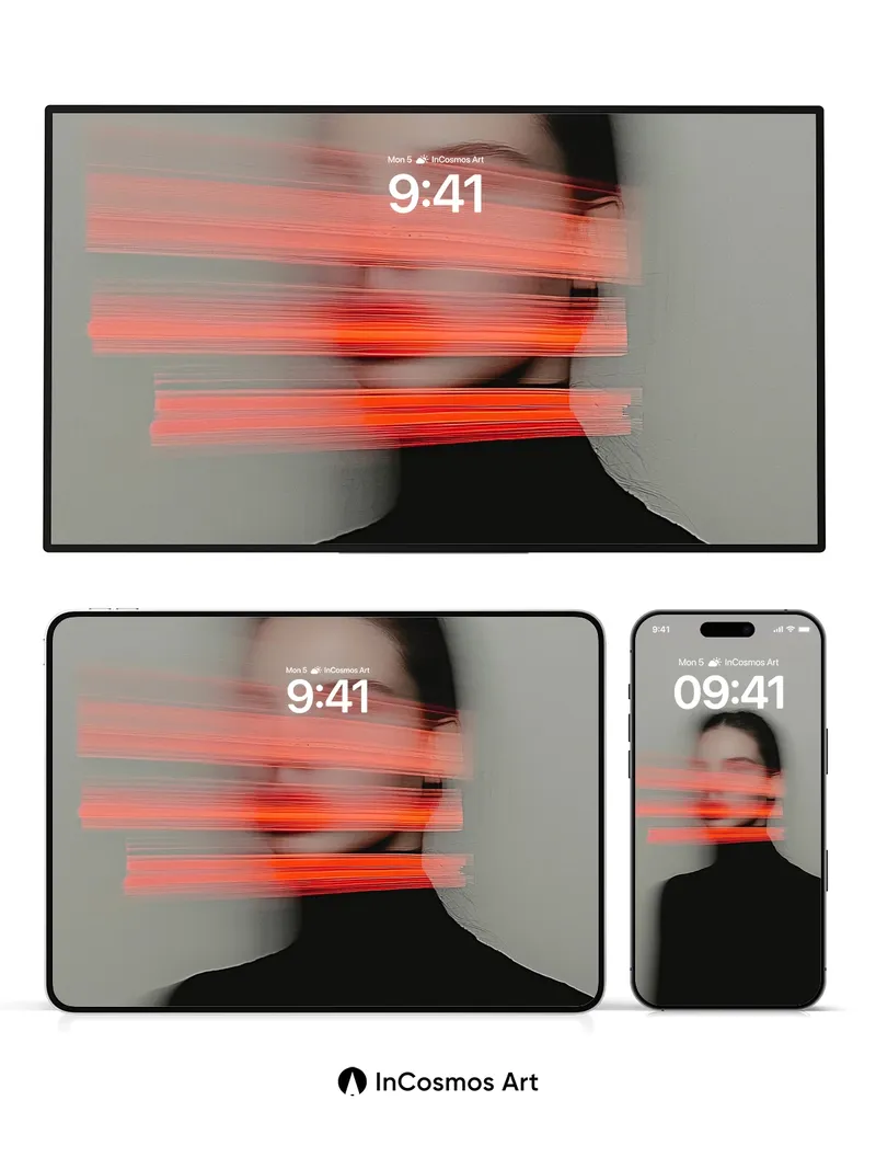 Neon Veil Wallpaper with Motion Blur