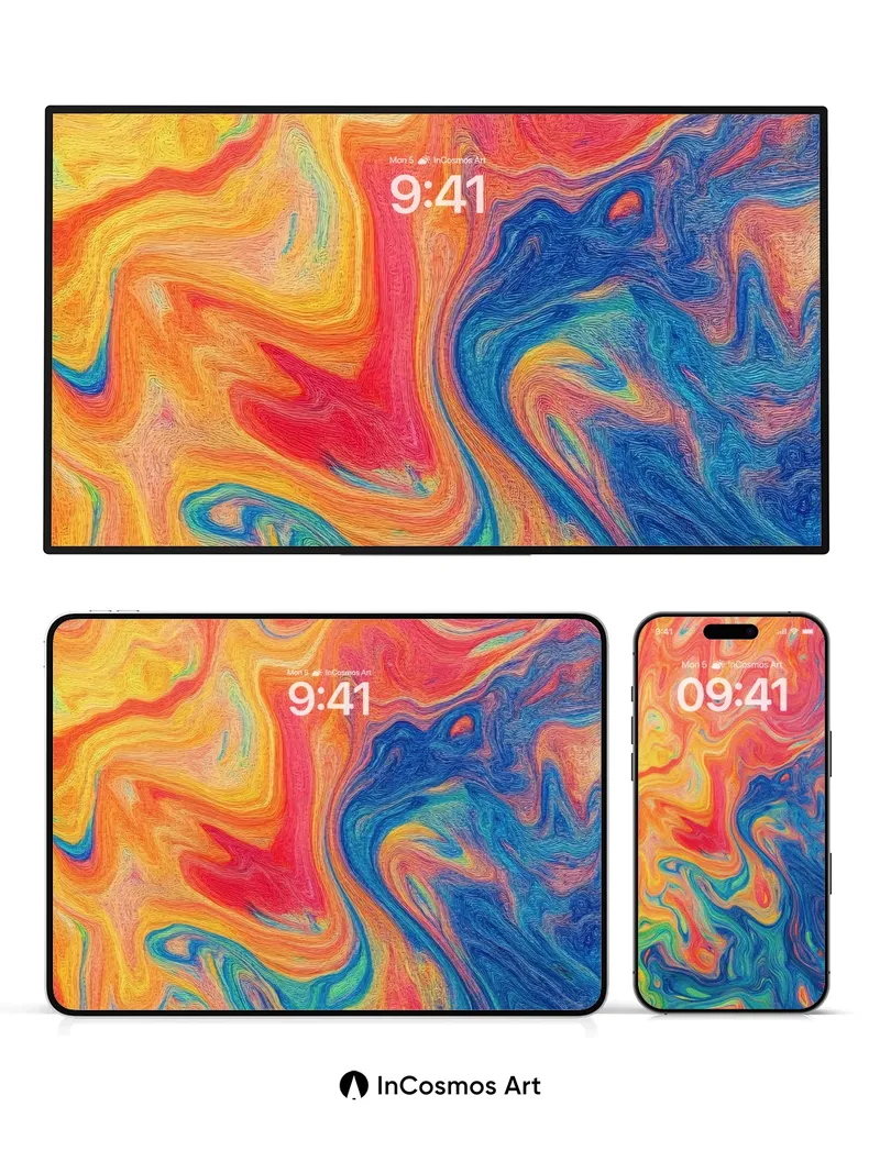 Fiery Mirage Wallpaper with Liquid Chroma