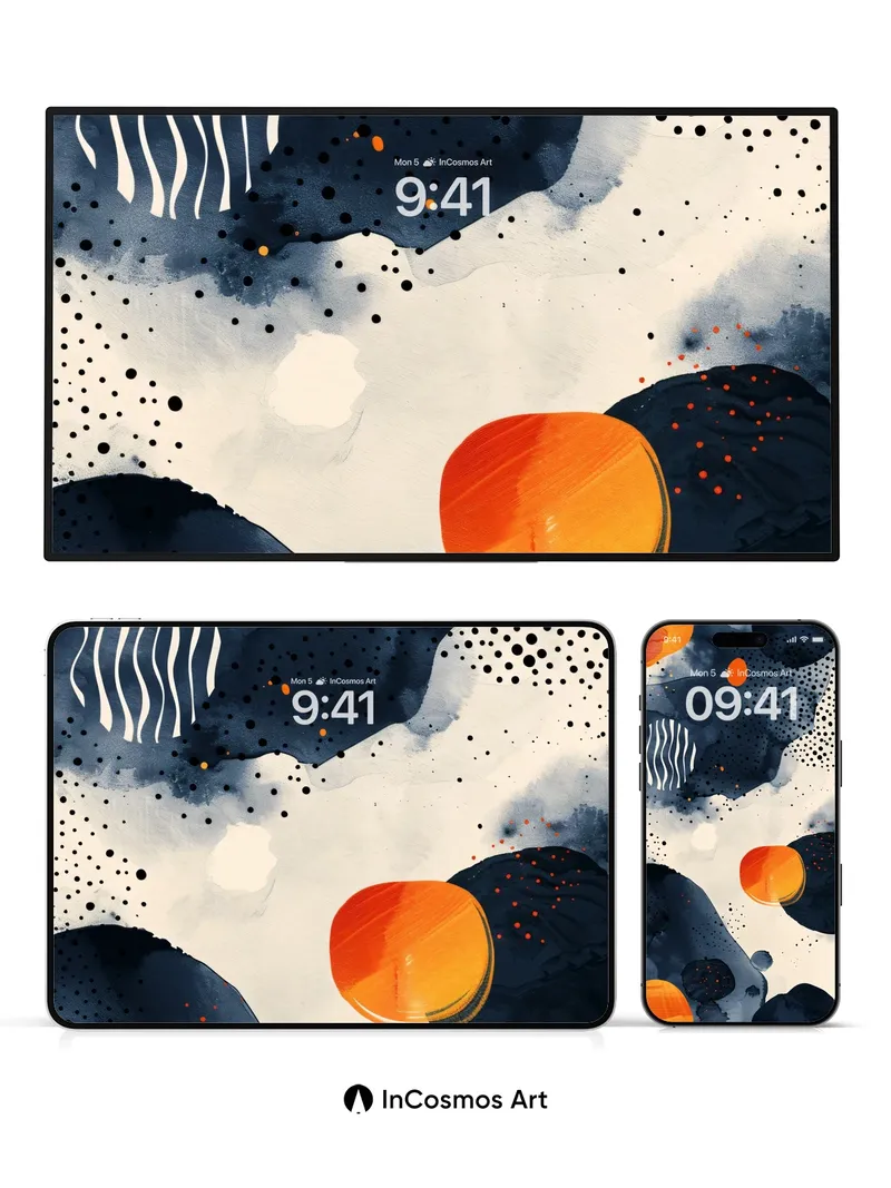 Cosmic Drift Wallpaper with Polka Dot Whispers