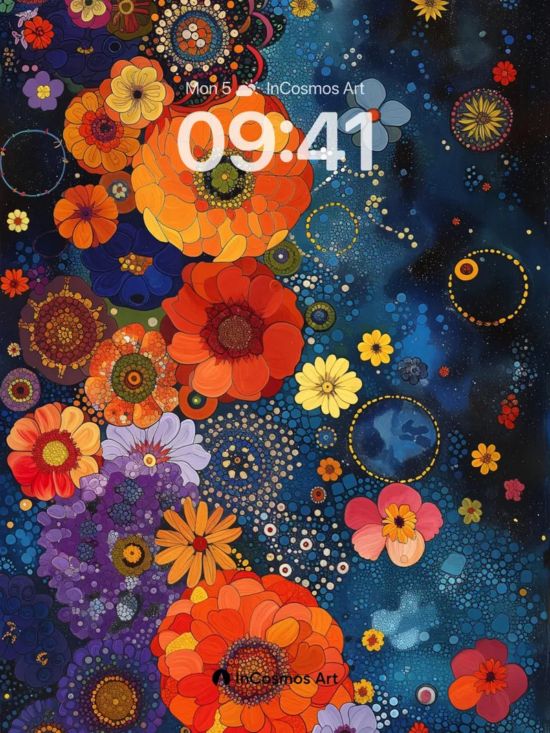 Cosmic Bloom Wallpaper with Starlight Petals wallpaper for iPhone, iPad & Mac