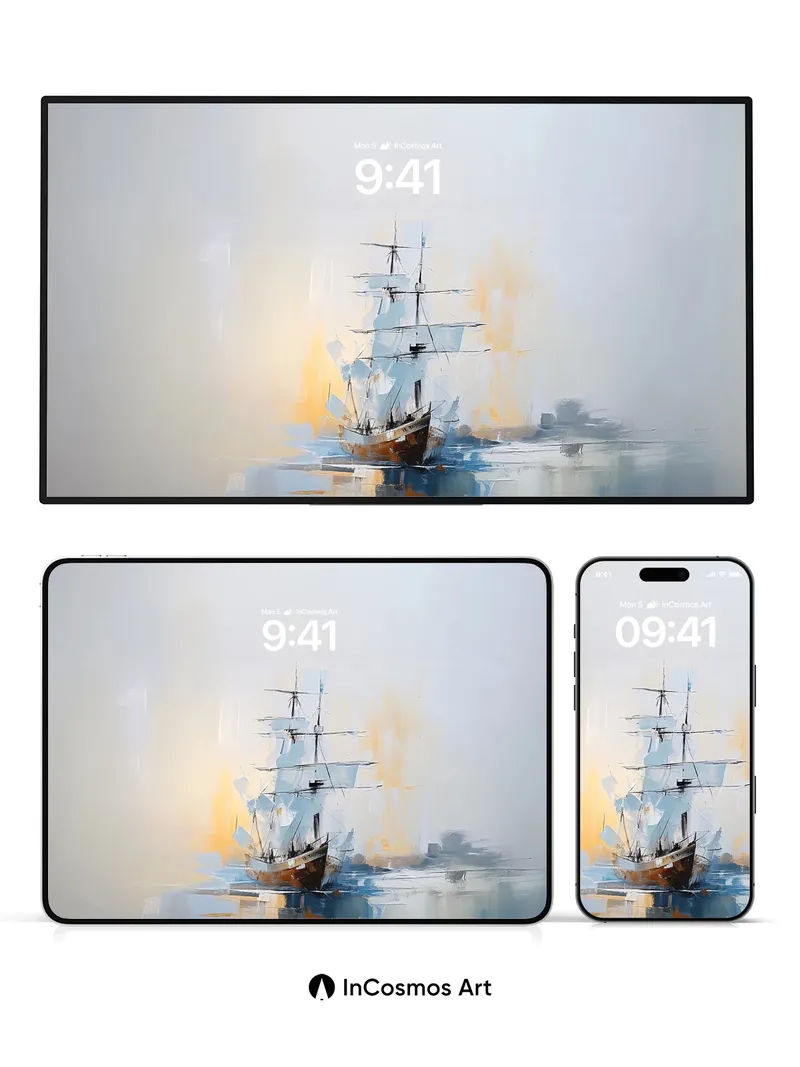 Serene Sail Wallpaper with Ethereal Light