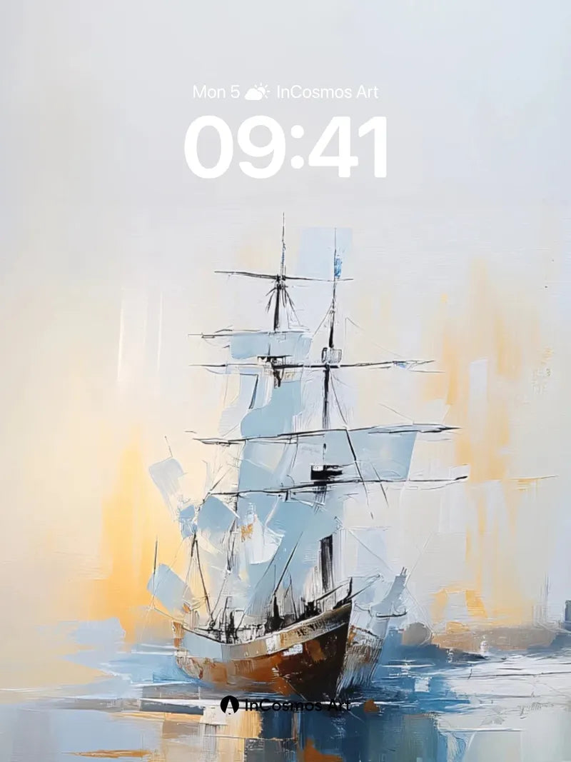 Serene Sail Wallpaper with Ethereal Light