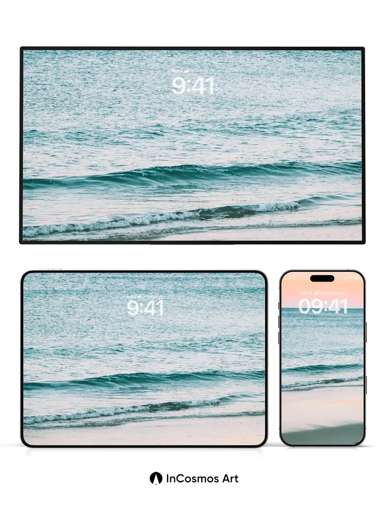 Serenity Sea Wallpaper with Soft Horizon Glow