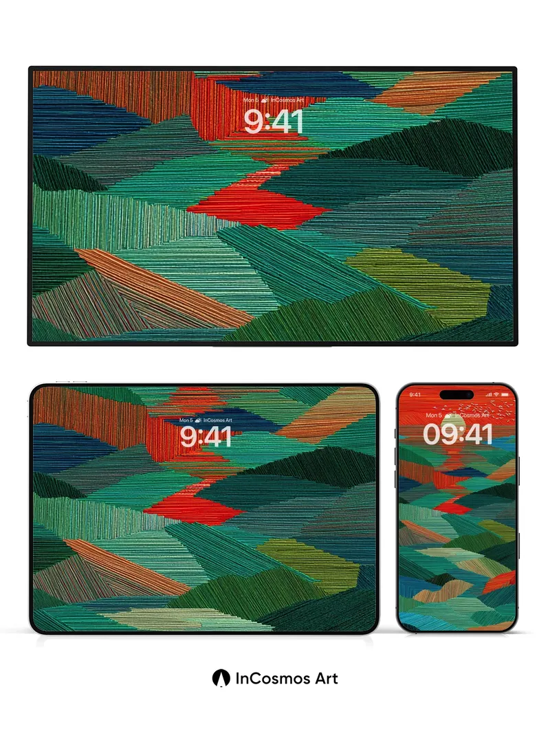 Ember Horizon Wallpaper with Threaded Landscapes