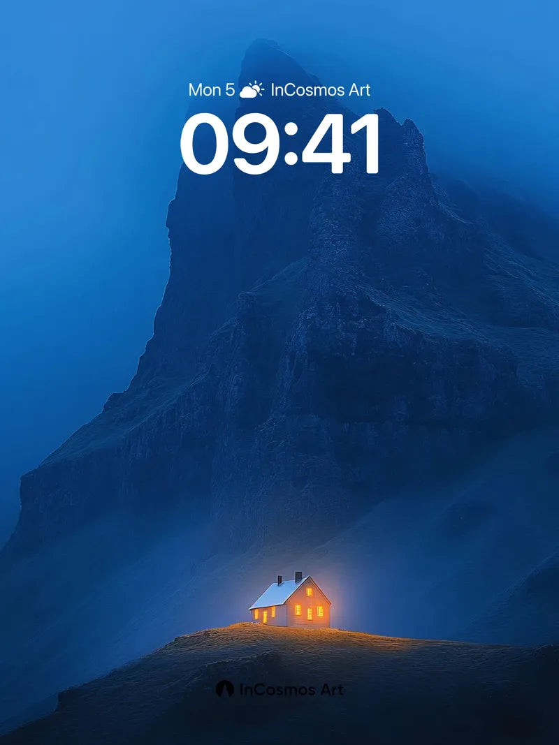 Fog-Lit Haven Wallpaper with Mountain Sentinel wallpaper for iPhone, iPad & Mac