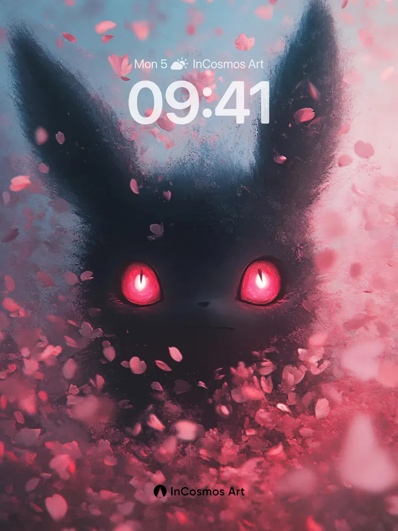 Ethereal Shadow Wallpaper with Crimson Eyes