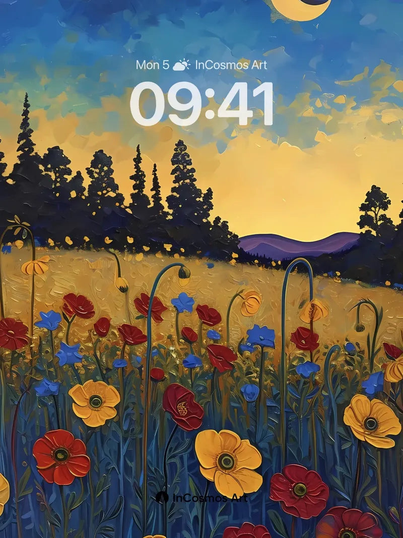 Nocturnal Bloom Wallpaper with Celestial Hush