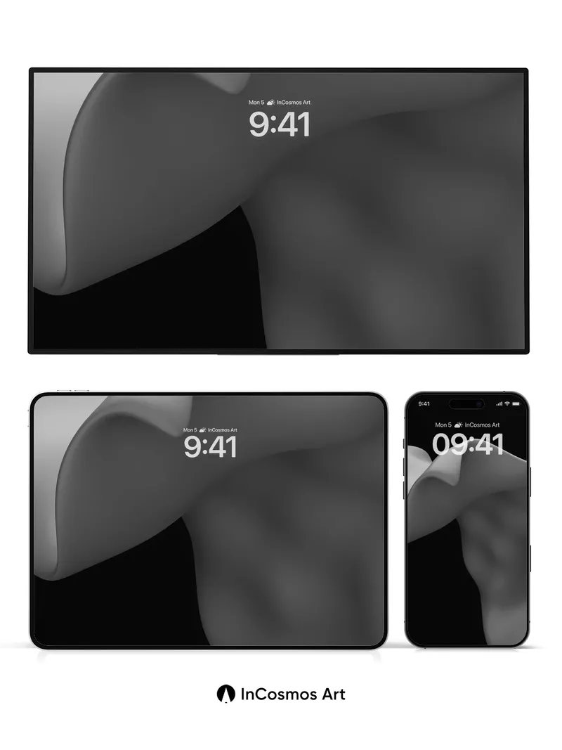 Silken Void Wallpaper with Floating Curves