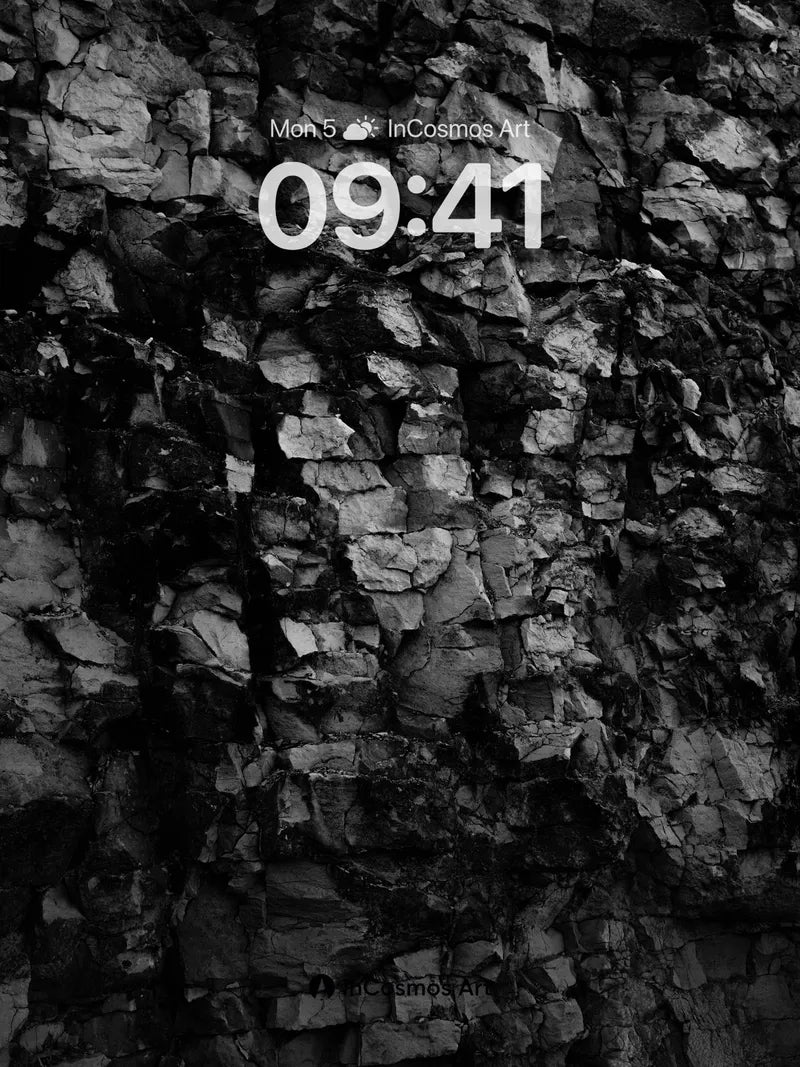 Shadowed Stone Wallpaper with Cracked Depths