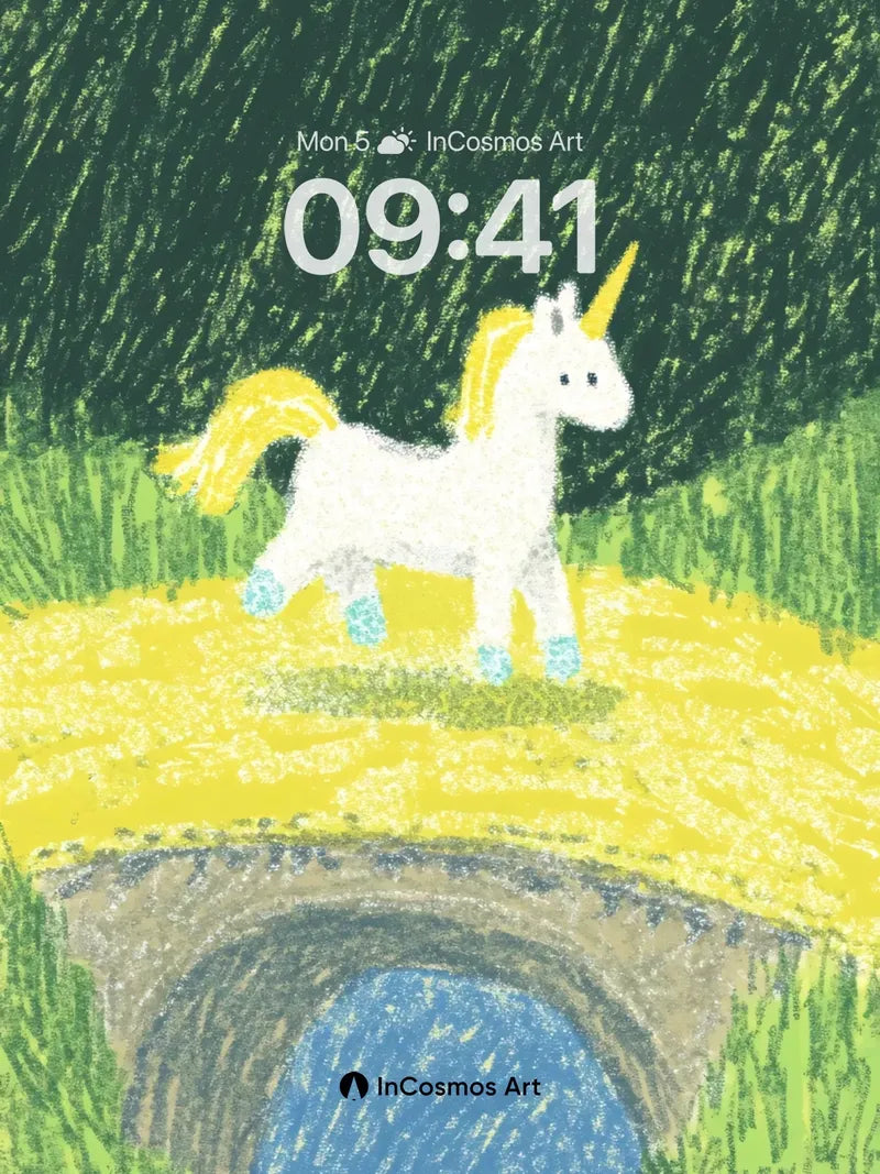 Whispering Unicorn Wallpaper with Golden Path