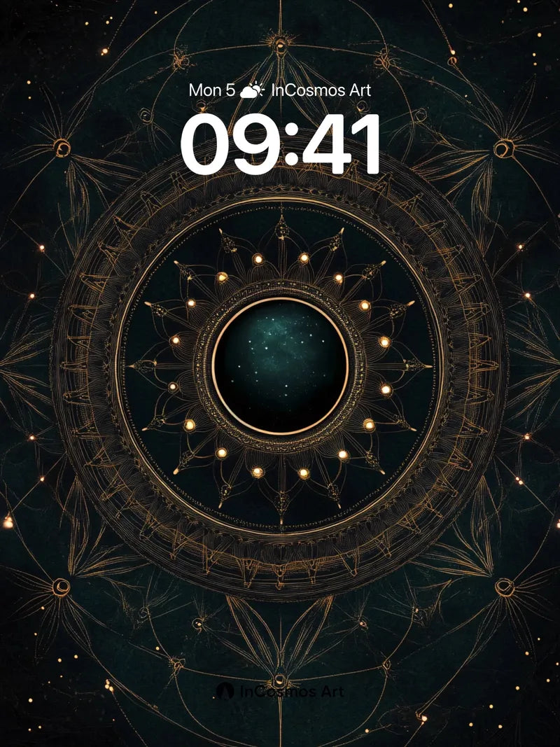 Cosmic Lattice Wallpaper with Celestial Veins