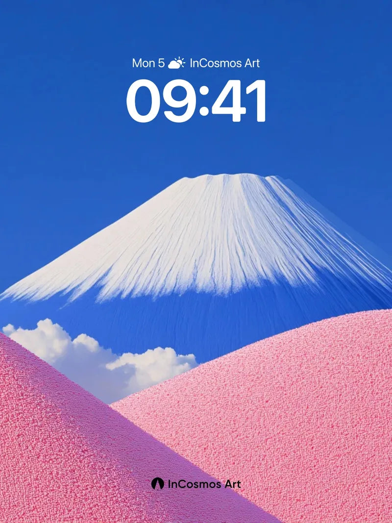 Cotton Candy Peaks Wallpaper with Snow-Crowned Mountain