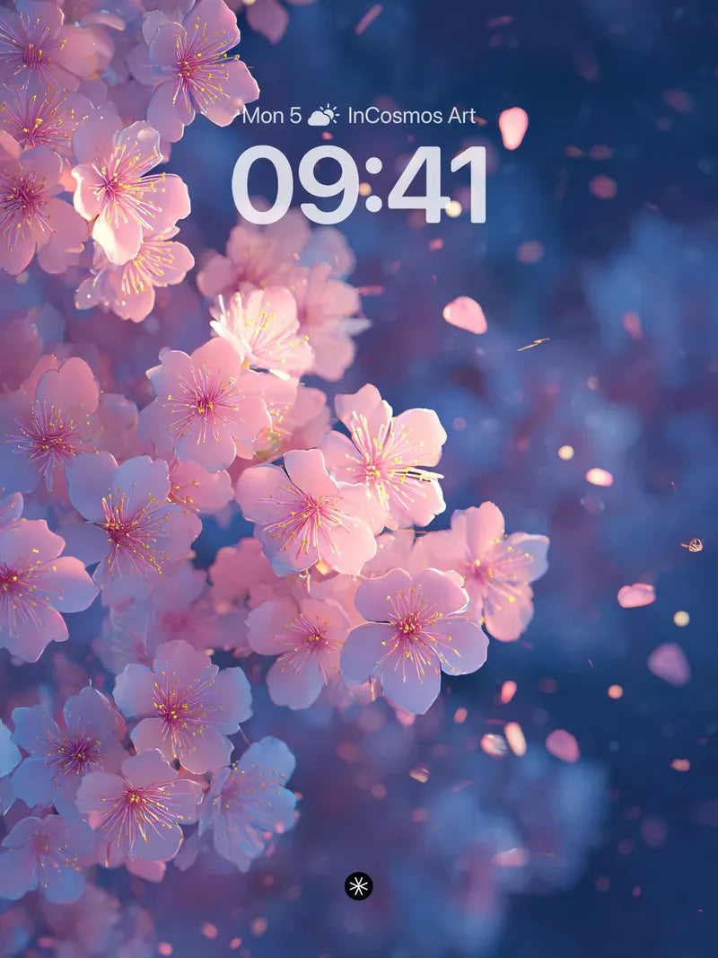 Soft Petal Drift Wallpaper in Morning Haze