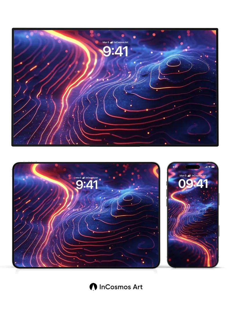 Luminous Terrain Wallpaper with Pulse Trails