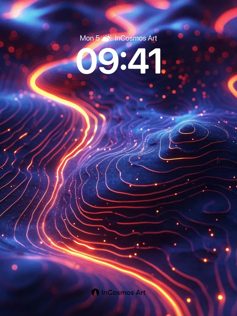Luminous Terrain Wallpaper with Pulse Trails