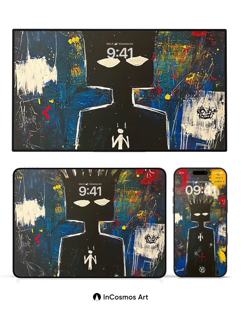 Shadow Crown Wallpaper with Cosmic Symbols