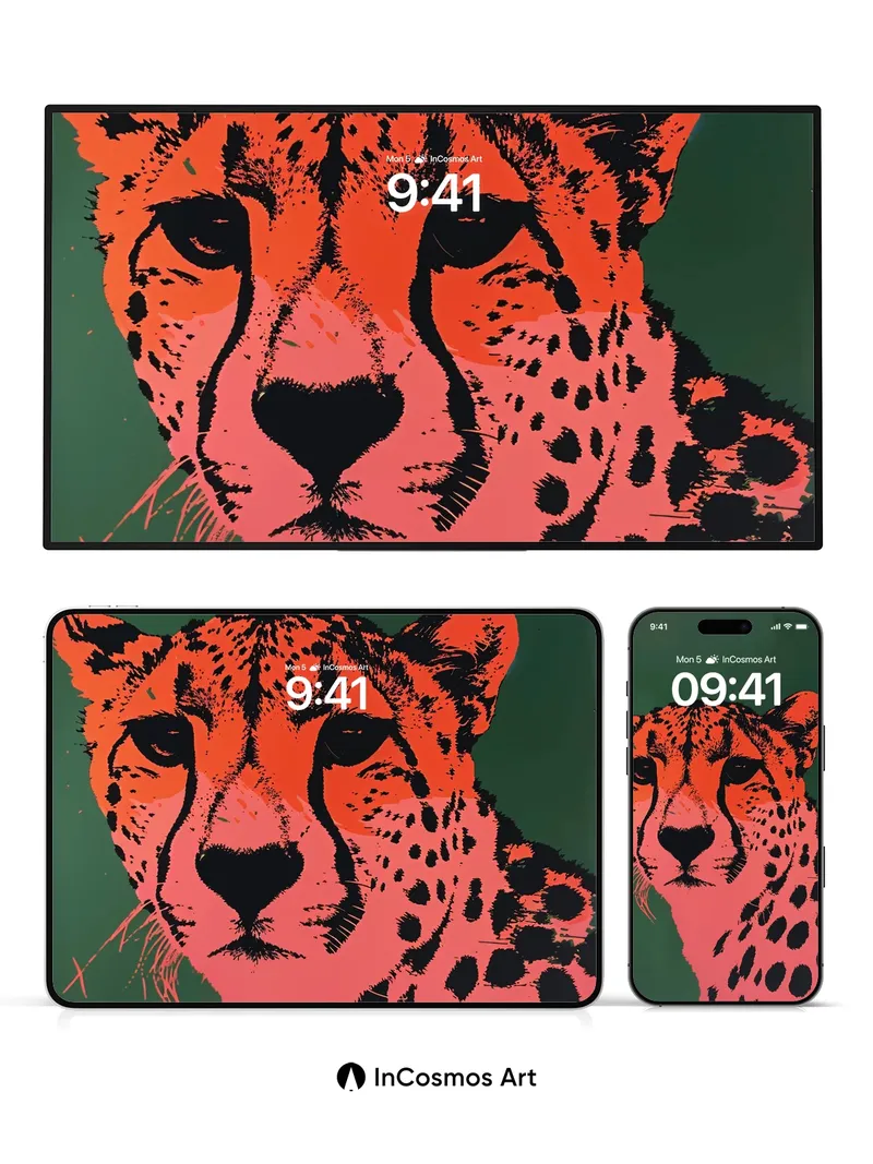 Electric Cheetah Wallpaper with Pop Art Pulse