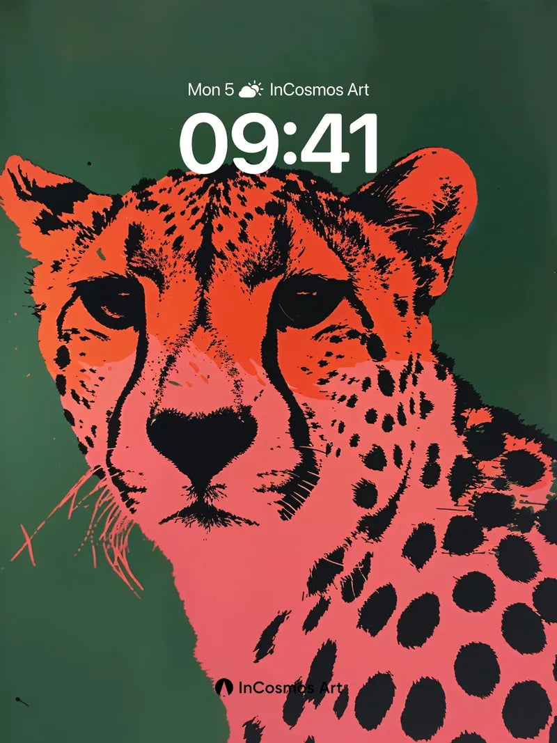 Electric Cheetah Wallpaper with Pop Art Pulse
