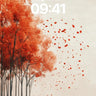 Autumn Whispers Wallpaper with Floating Leaves wallpaper for iPhone, iPad & Mac