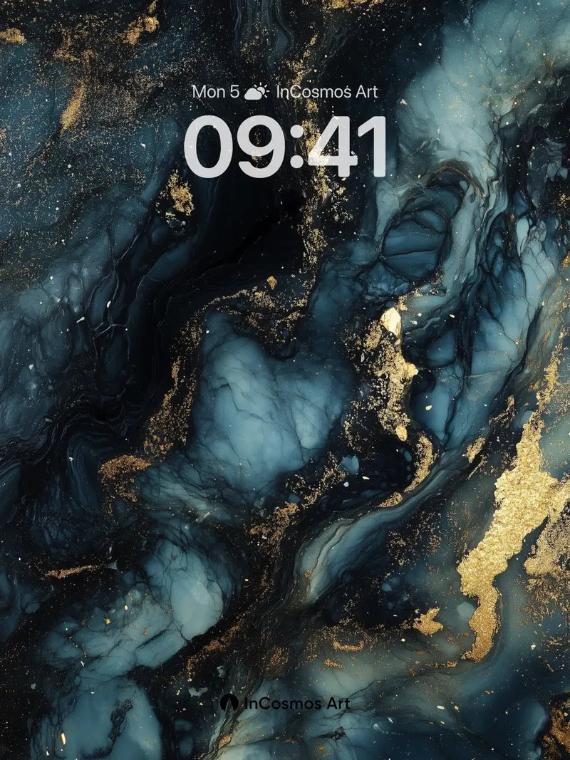 Nocturnal Gold Vein Wallpaper with Cosmic Depth