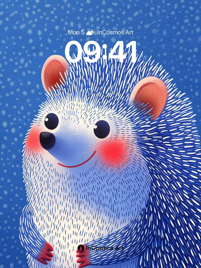 Whimsical Hedgehog Wallpaper with Snowflake Hush wallpaper for iPhone, iPad & Mac