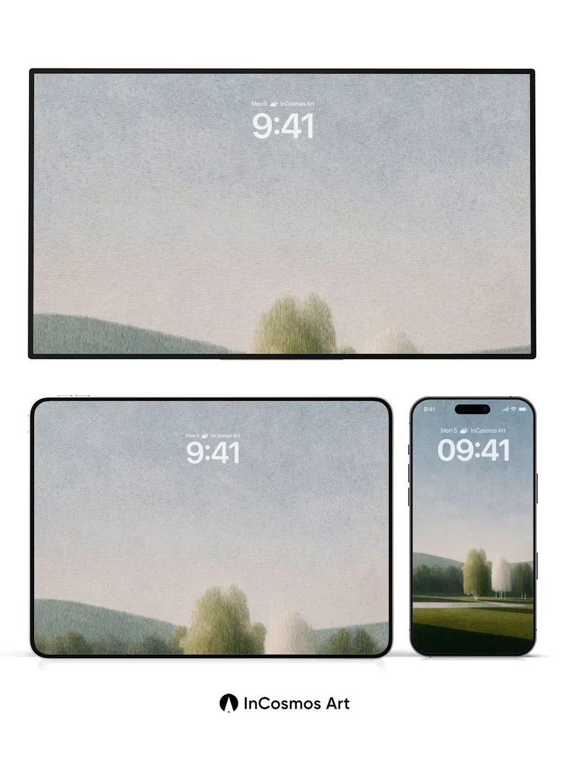 Serenity Birch Wallpaper with Hushed Light