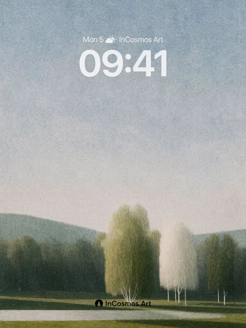 Serenity Birch Wallpaper with Hushed Light