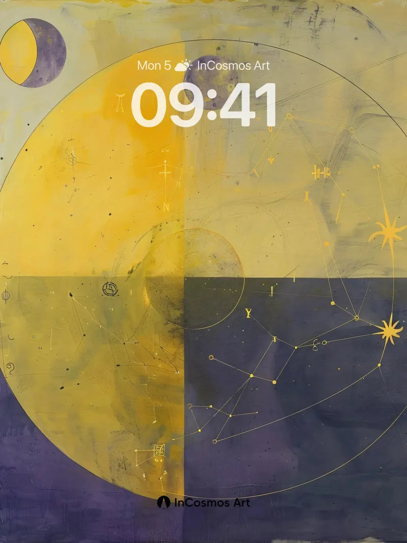 Celestial Hush Wallpaper with Starlit Geometry wallpaper for iPhone, iPad & Mac