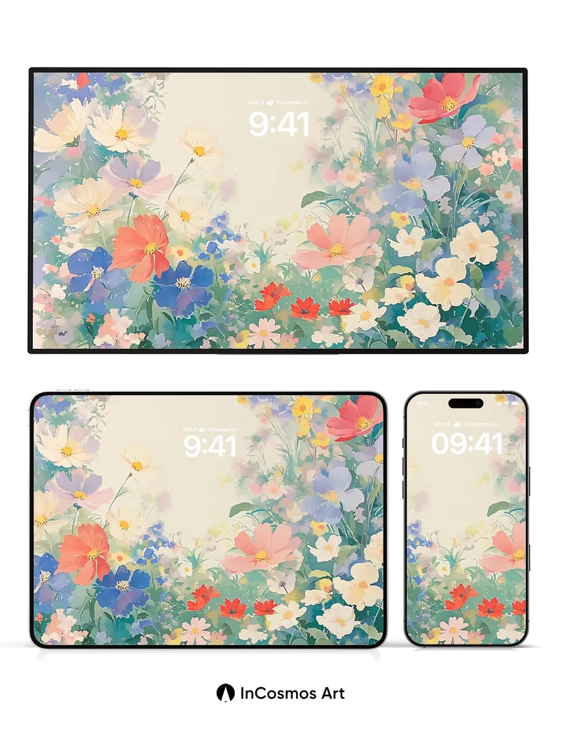 Whispering Bloom Wallpaper with Soft Light Veils