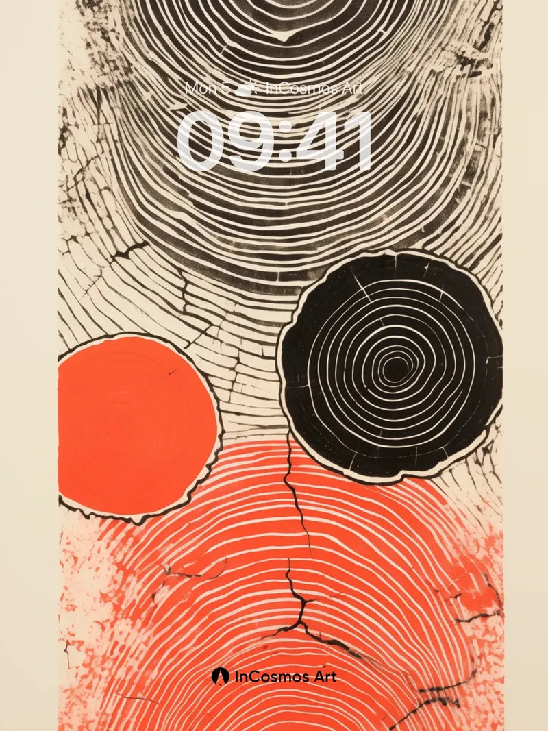 Echoing Rings Wallpaper with Cracked Earth