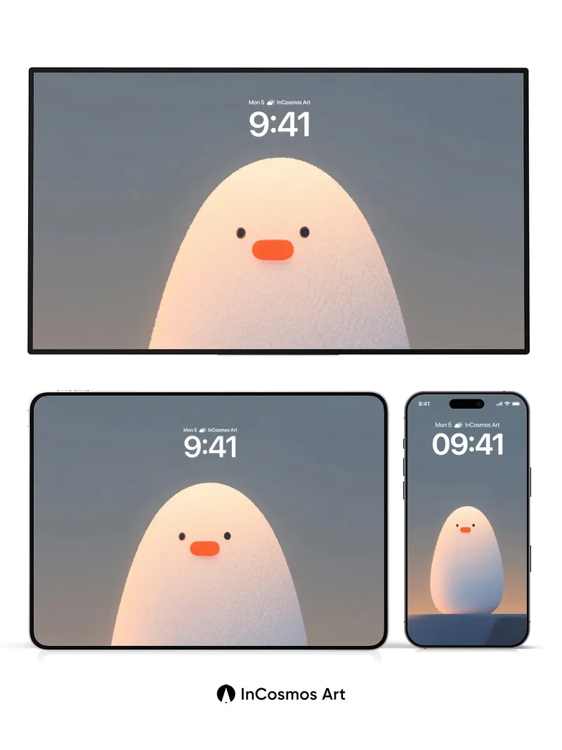 Serene Egg Form Wallpaper with Soft Light Gradient