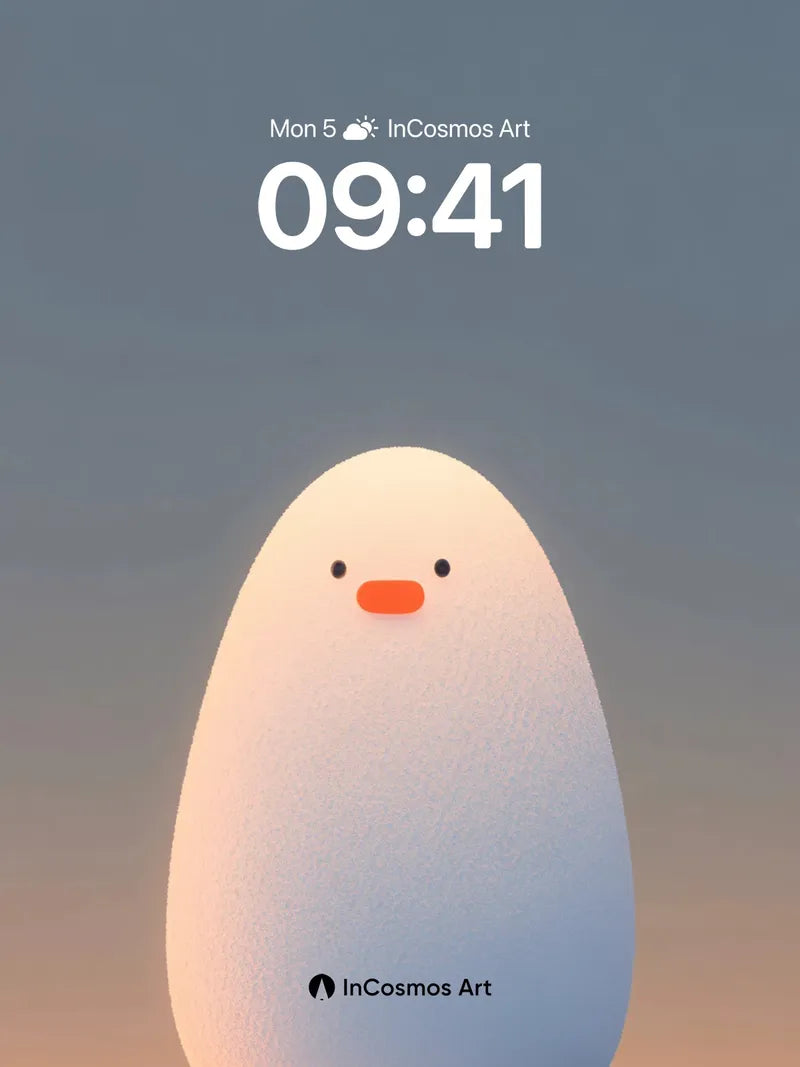 Serene Egg Form Wallpaper with Soft Light Gradient