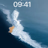 Aerial Ocean Waves Crashing Sandy Shoreline Wallpaper wallpaper for iPhone, iPad & Mac