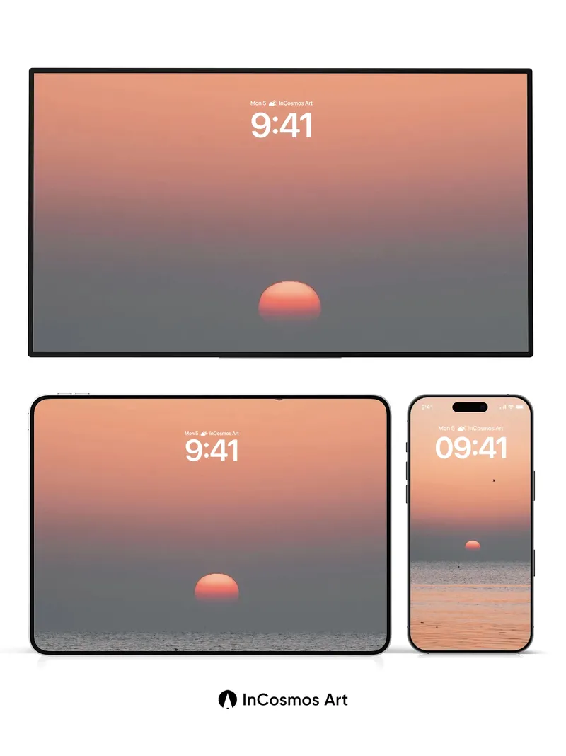 Serenity Horizon Wallpaper with Solitary Bird