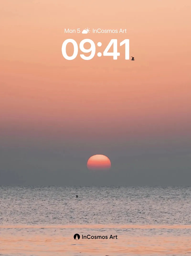 Serenity Horizon Wallpaper with Solitary Bird