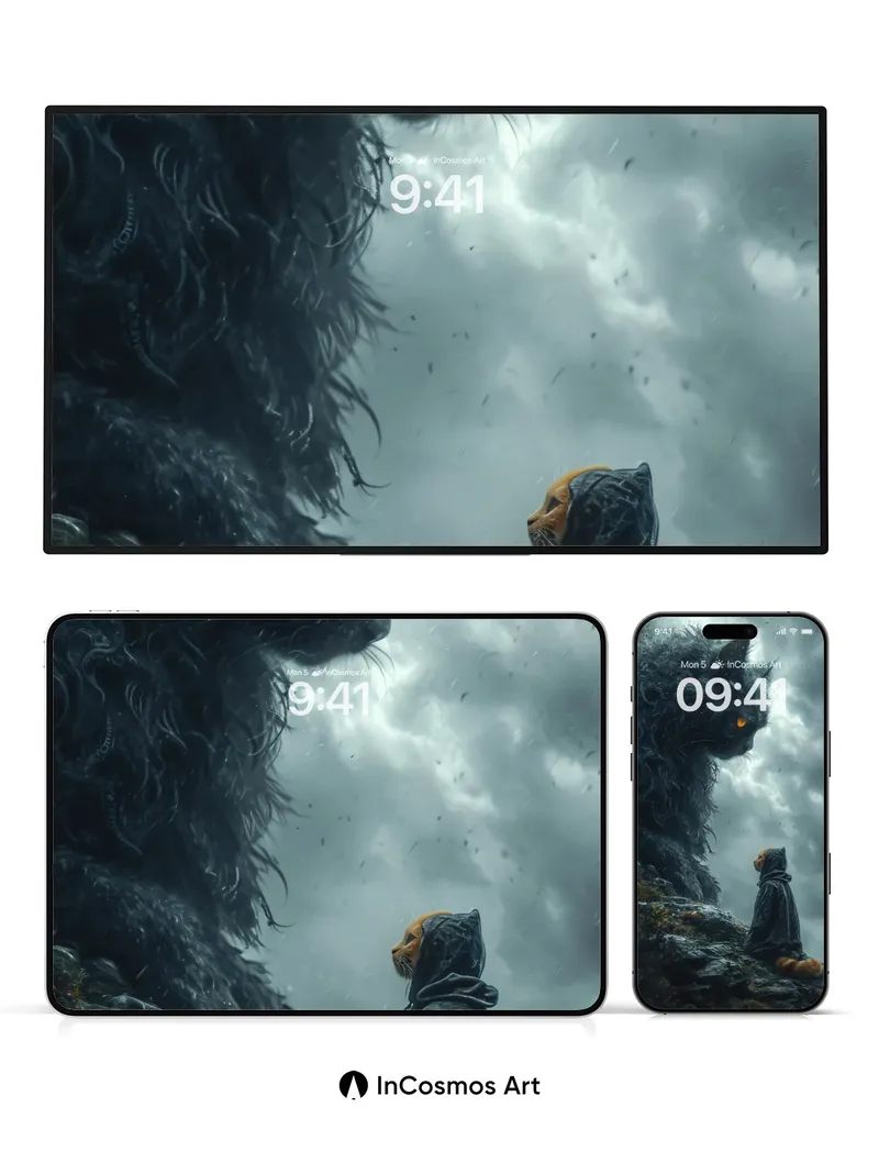 Whispering Shadow Wallpaper with Gilded Eyes