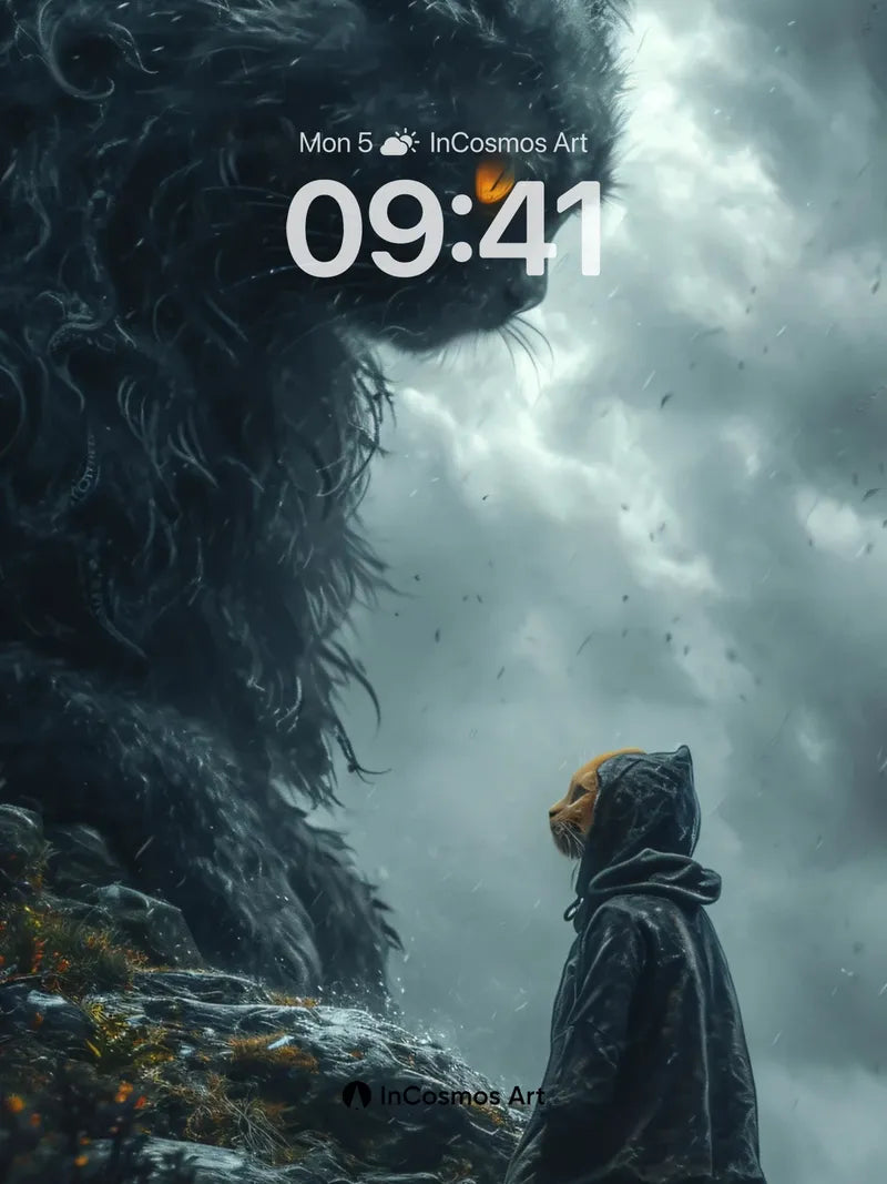 Whispering Shadow Wallpaper with Gilded Eyes