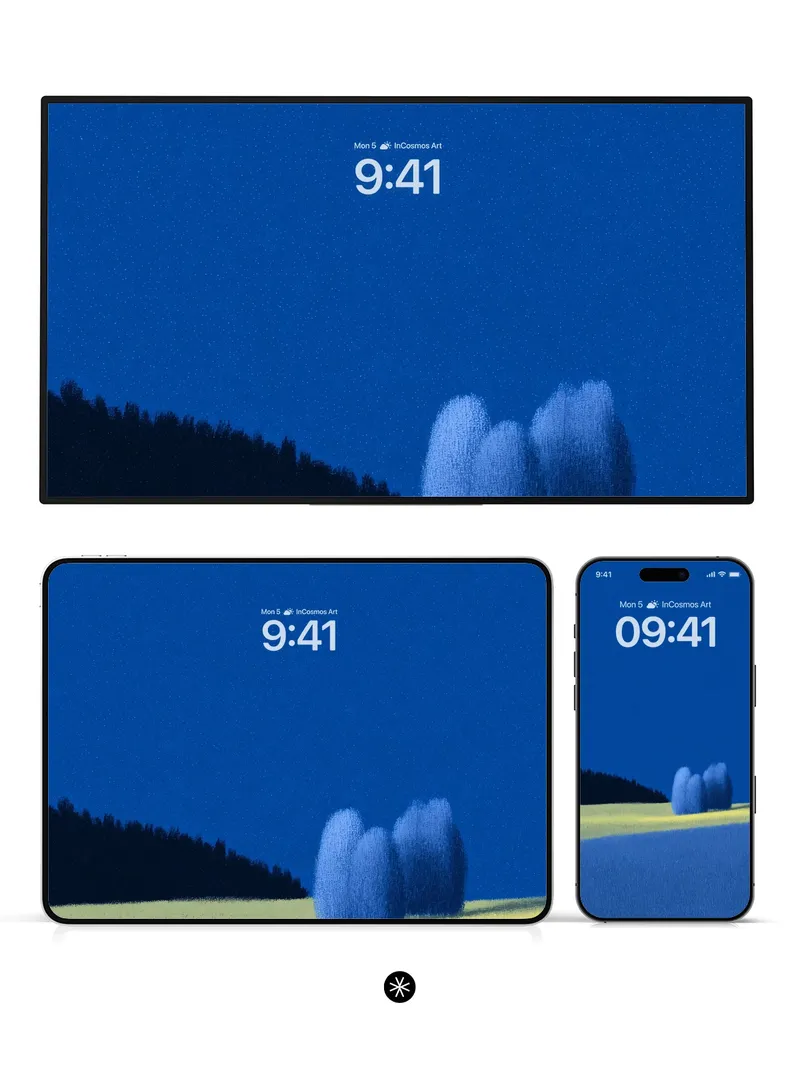 Surreal Blue Horizon Wallpaper