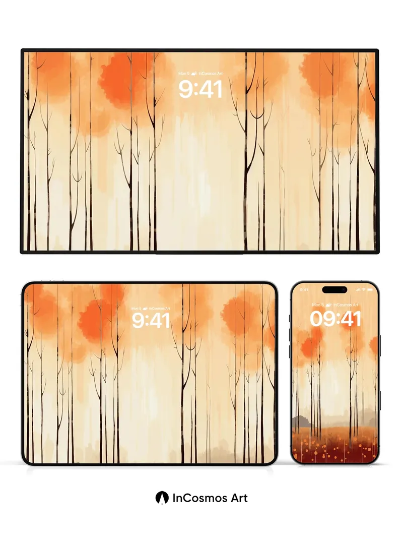 Autumn Hush Wallpaper with Floating Canopy