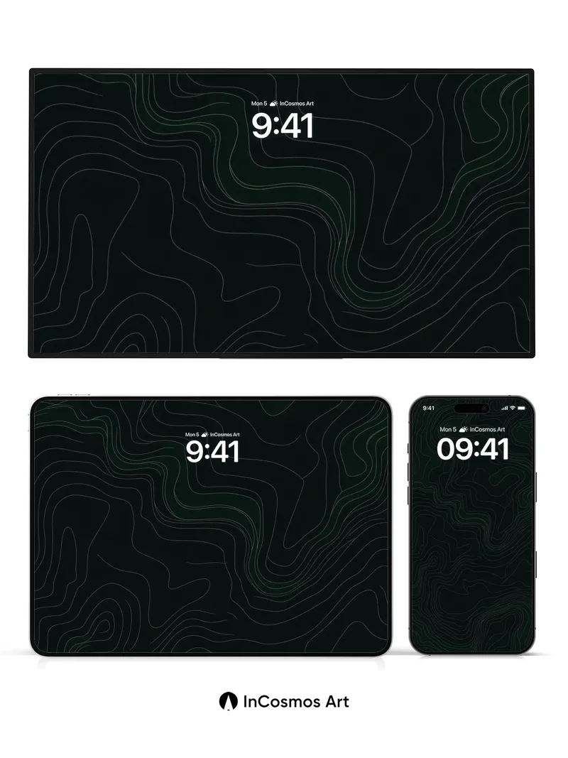 Shadowed Contour Wallpaper with Whispering Lines