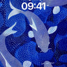 Indigo Current Wallpaper with Koi Patterns wallpaper for iPhone, iPad & Mac
