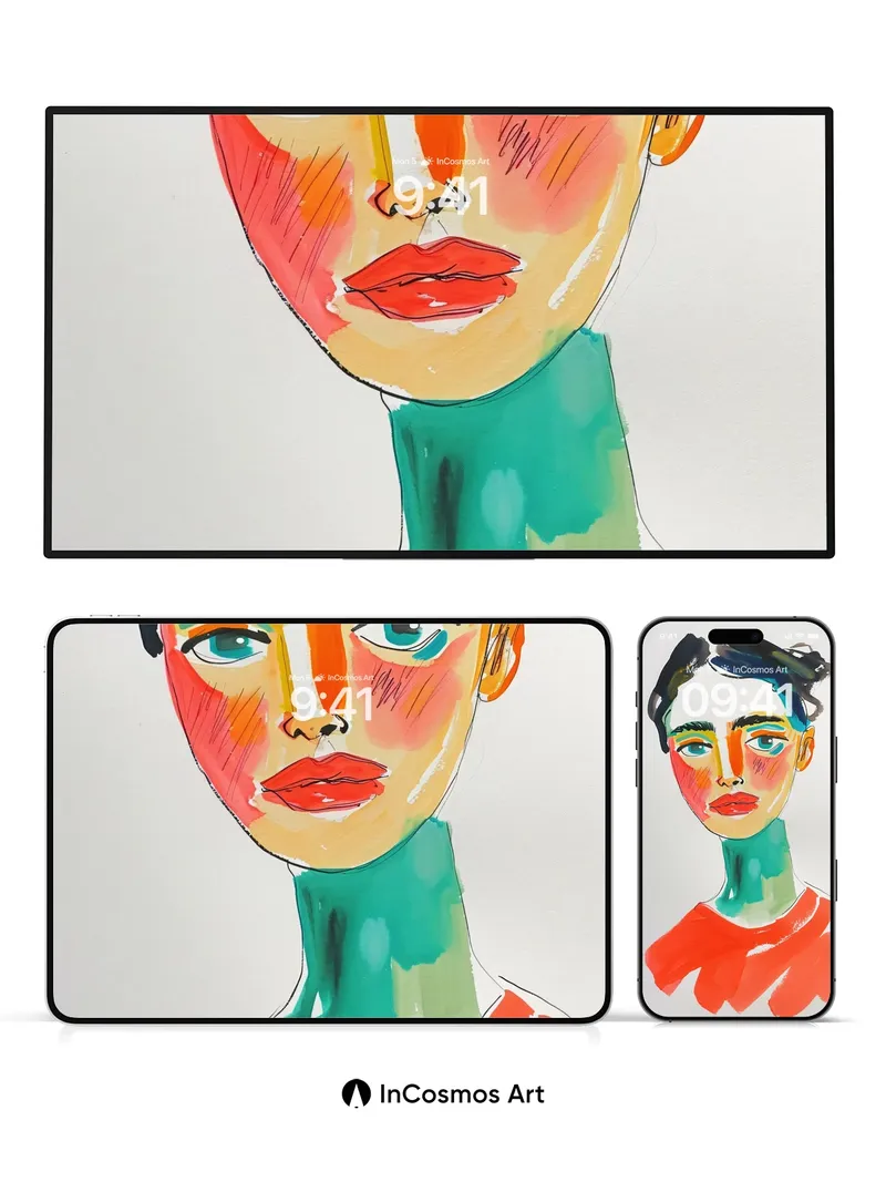 Vibrant Canvas Wallpaper with Bold Brushstrokes