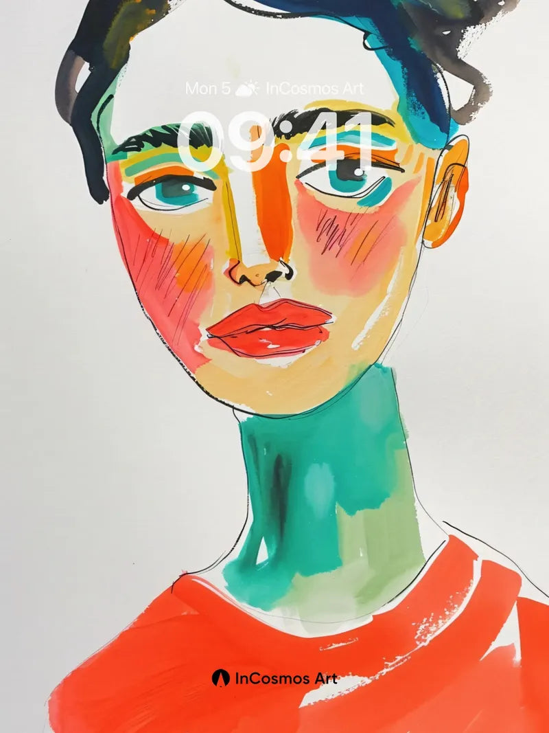 Vibrant Canvas Wallpaper with Bold Brushstrokes wallpaper for iPhone, iPad & Mac