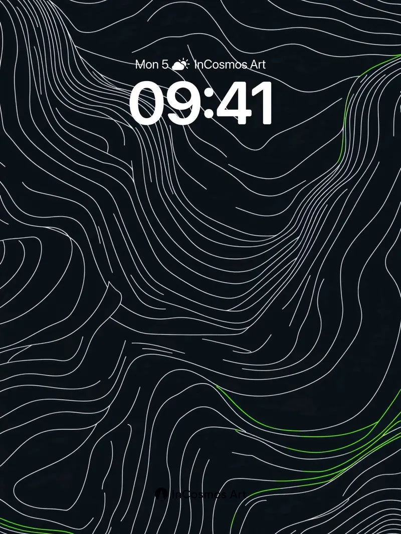 Silent Contour Wallpaper with Emerald Veins