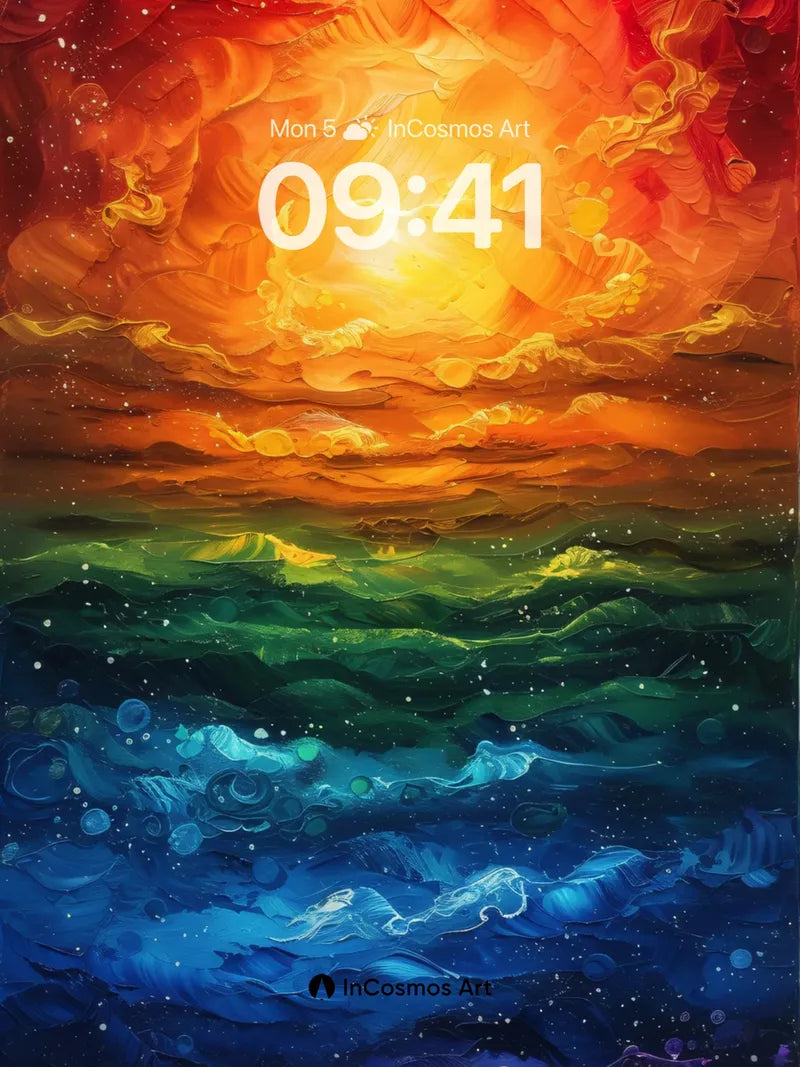 Cosmic Ember Wallpaper with Living Light